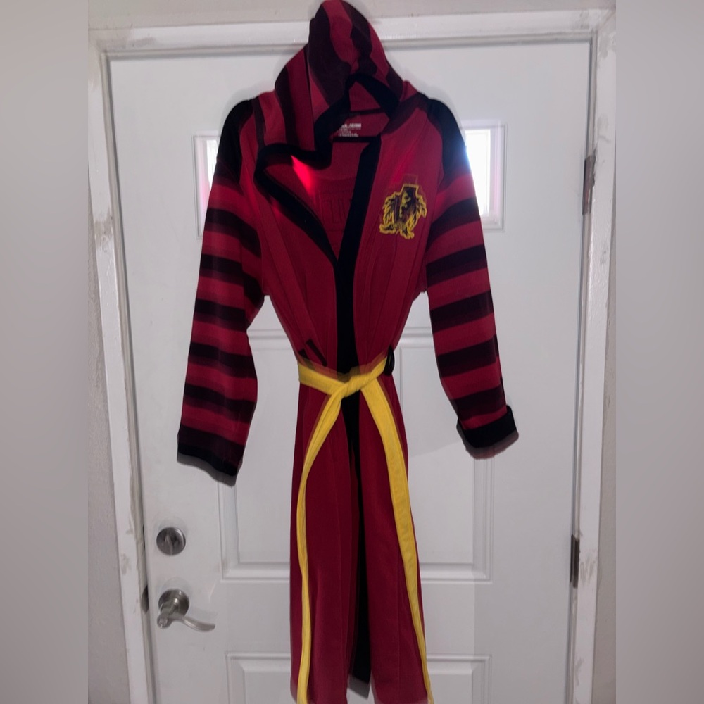 Harry Potter Gryffindor Hooded Robe Cosplay Lounge Bathrobe S/M A65